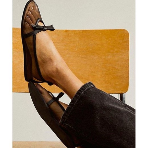 Free People Mesh Mania Bow Flats Black - Picture 7 of 10